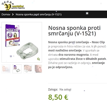 nosna sponka proti smrčanju