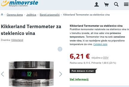 termometer za steklenico vina